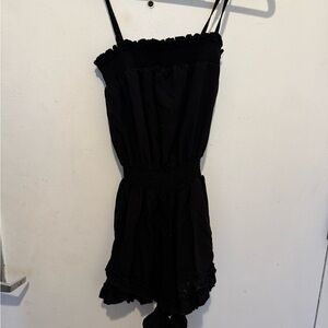 Jessica Simpson Black Ruffled Jumpsuit